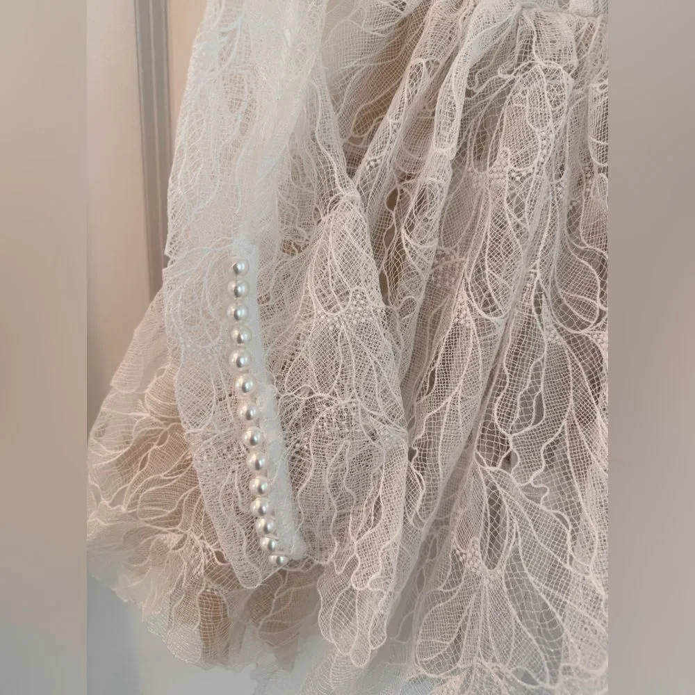 NWOT Maraya Arabella Lace Mini Dress in WhiteBronx and Banco - Picture 8 of 16